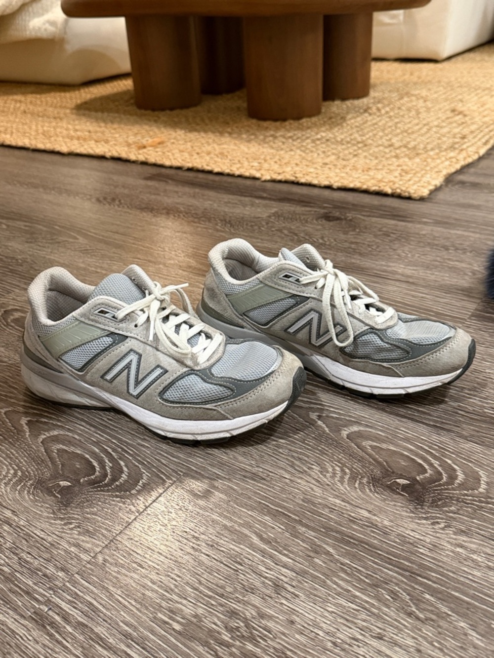 New Balance Women's Light Gray Mesh & Suede Sneakers